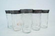 Lot of (8) Vintage Etched Crystal Tumblers