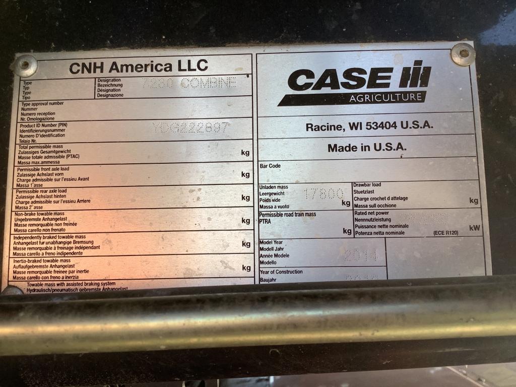 2014 Case IH 7230 4wd Combine