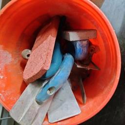 (4) Buckets Trowels & Tools