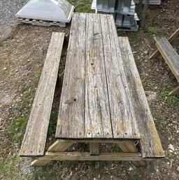 8' Wood Picnic Table
