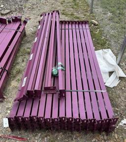 (35) Tear Drop Pallet Rack Beams w/ (3) Uprights