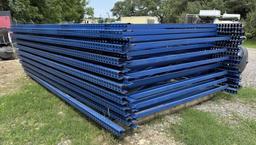 (35) Tear Drop Pallet Rack Beams w/ (3) Uprights
