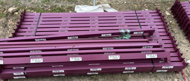 (35) Tear Drop Pallet Rack Beams w/ (3) Uprights