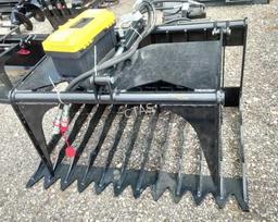 Mini Skid Steer Rock Bucket w/Grapple
