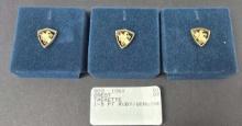 (3) 10K Yellow Gold Tackettes w/ .05 Ct Ruby