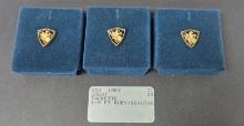 (3) 10K Yellow Gold Tackettes w/ .05 Ct Ruby