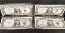 (4) Mint 1957 One Dollar Silver Certificates