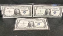 (3) Mint 1957 One Dollar Silver Certificates