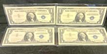 (4) Mint 1957 One Dollar Silver Certificates