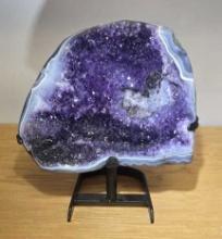 Amethyst Cathedral Geode on Custom Stand