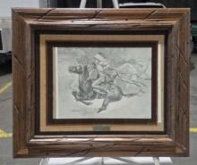 Frederic Remington "Fantasy War Dance" Etching in