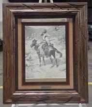 Frederic Remington "Indian Trapper" Etching in