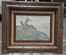 Frederic Remington "A Fugitive" Etching
