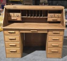 Oak Roll Top Desk