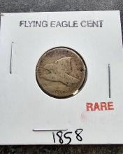 1858 Rare Flying Eagle Cent