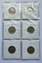 (6) Brilliant Uncirculated Jefferson Nickels