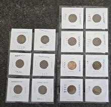 (14) Circulated Wheat Pennies