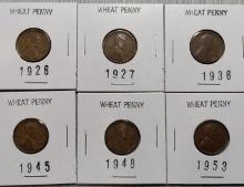 (6) Wheat Cents (1926-1953)