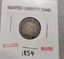 1854 Seated Liberty Dime