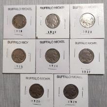 (8) Buffalo Nickels (1919 - 1929)