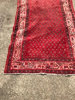 Hand Knotted Oriental Carpet, Hand Tied Persian Rug: Hamadan  3' 6' by 10', Retail Value $1300