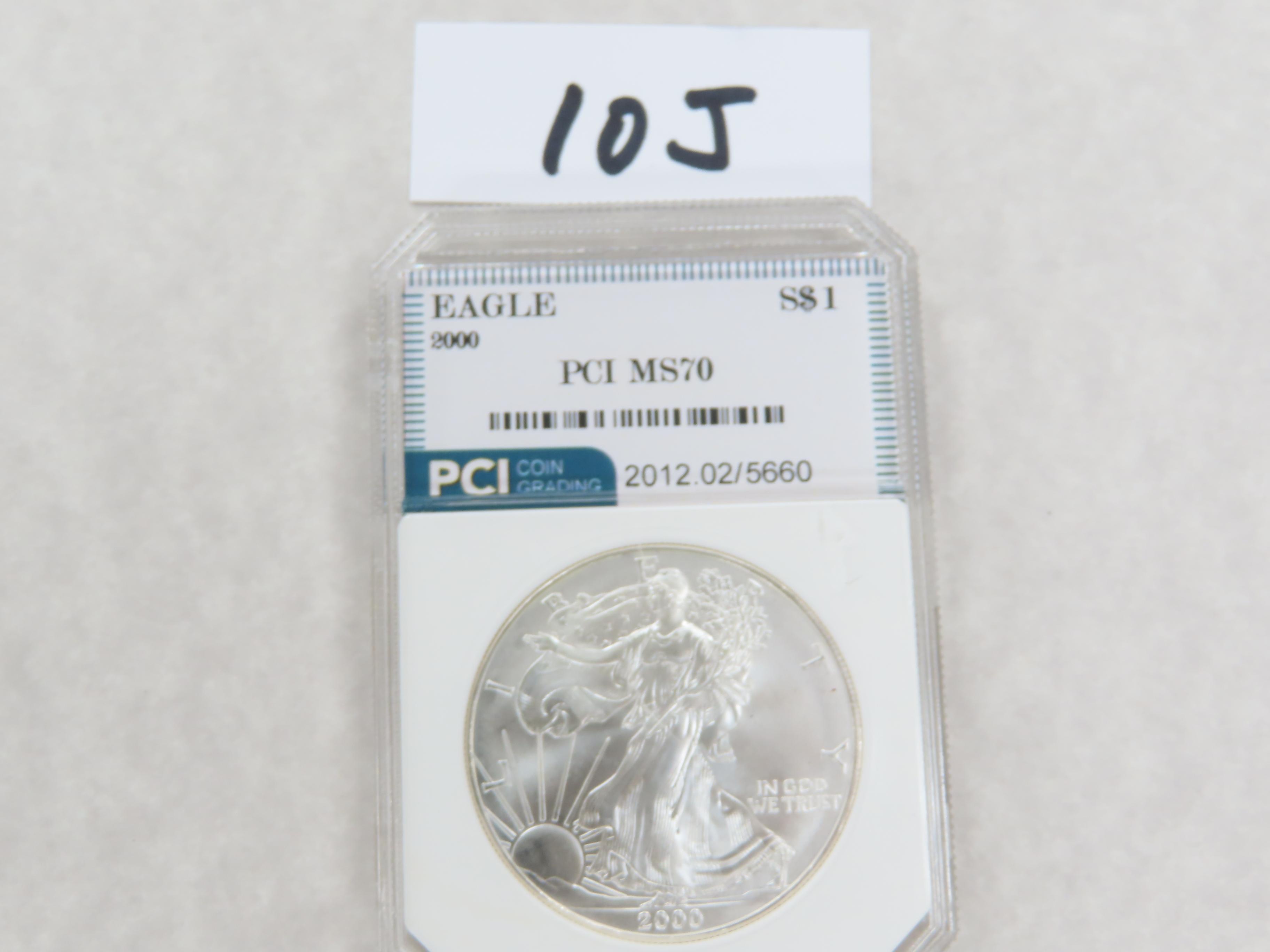 2000 American Silver Eagle, PCI Graded MS70