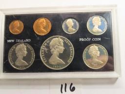 1971 New Zealand Proof Set, 7 Coins, only 5000 sets minted, sealed