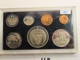 1971 New Zealand Proof Set, 7 Coins, only 5000 sets minted, sealed