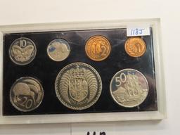1971 New Zealand Proof Set, 7 Coins, only 5000 sets minted, sealed