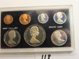 1971 New Zealand Proof Set, 7 Coins, only 5000 sets minted, sealed