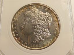 1884-S Silver Morgan Dollar, PCI Graded MS60