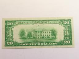 1928 Twenty Dollar Gold Certificate, Woods-Mellon, Very Nice