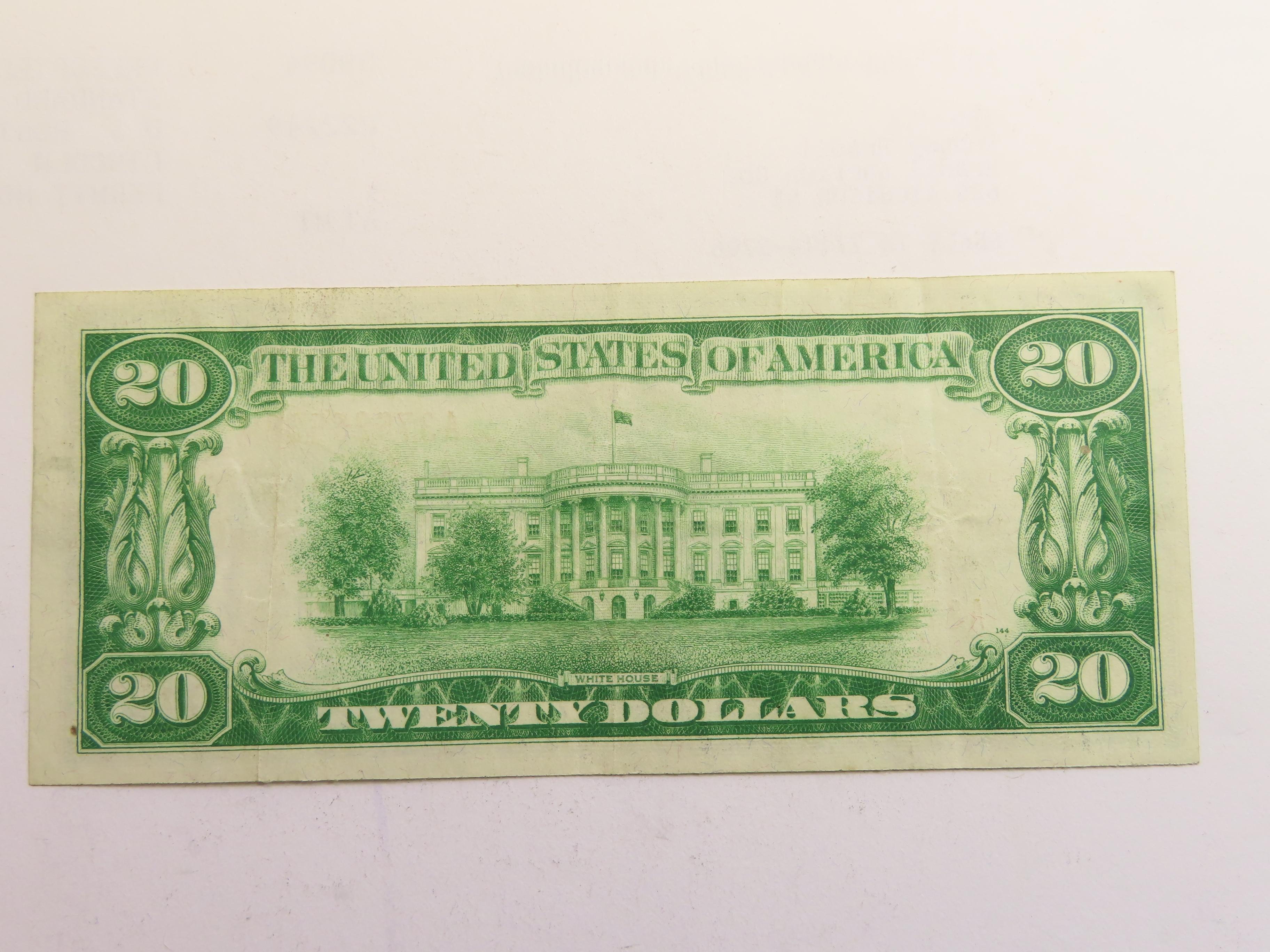 1928 Twenty Dollar Gold Certificate, Woods-Mellon, Very Nice