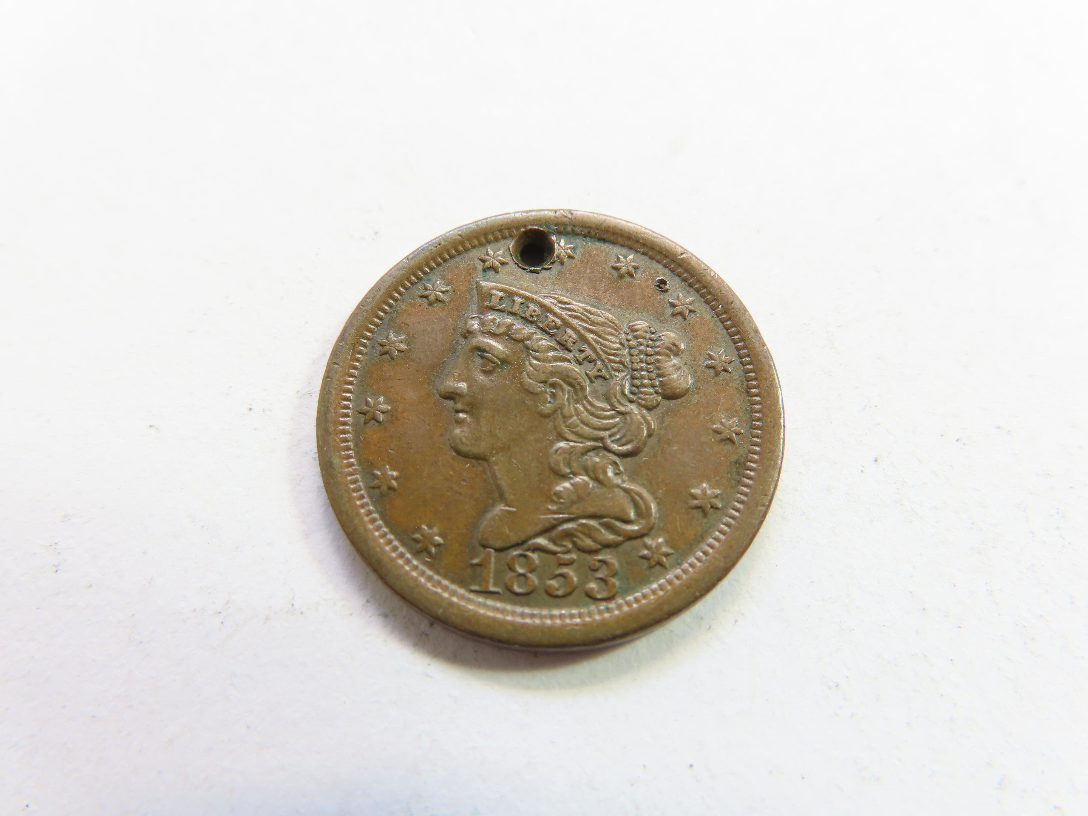 1853 Half Cent (Holed)