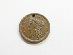 1853 Half Cent (Holed)