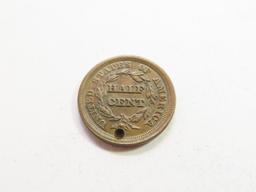 1853 Half Cent (Holed)