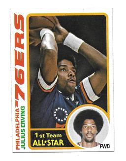 1978-79 Topps Julius Erving Philadelphia 76ers Card #130