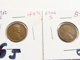 TWO (2) X The Money: 1914-S AND 1912-S One Cents
