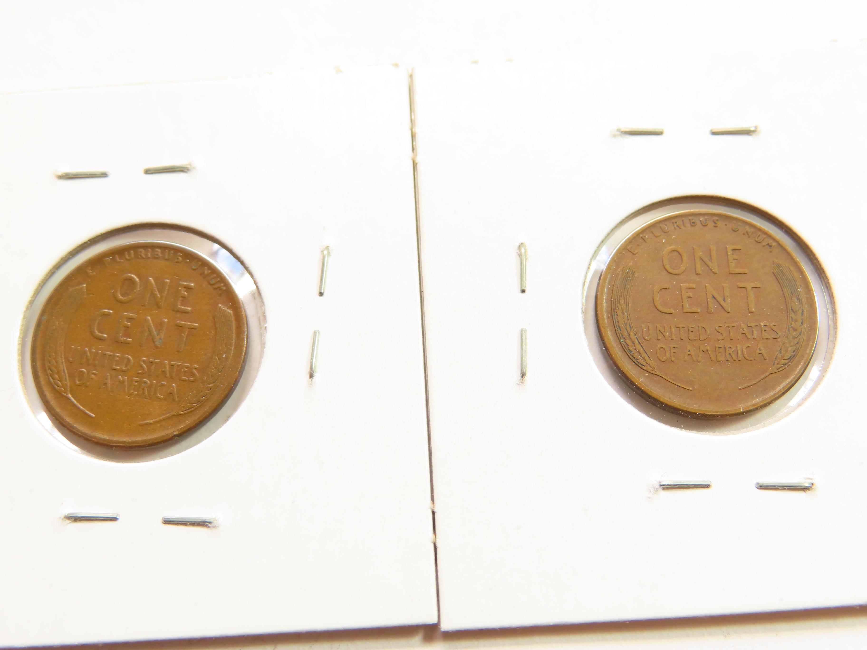 TWO (2) X The Money: 1914-S AND 1912-S One Cents