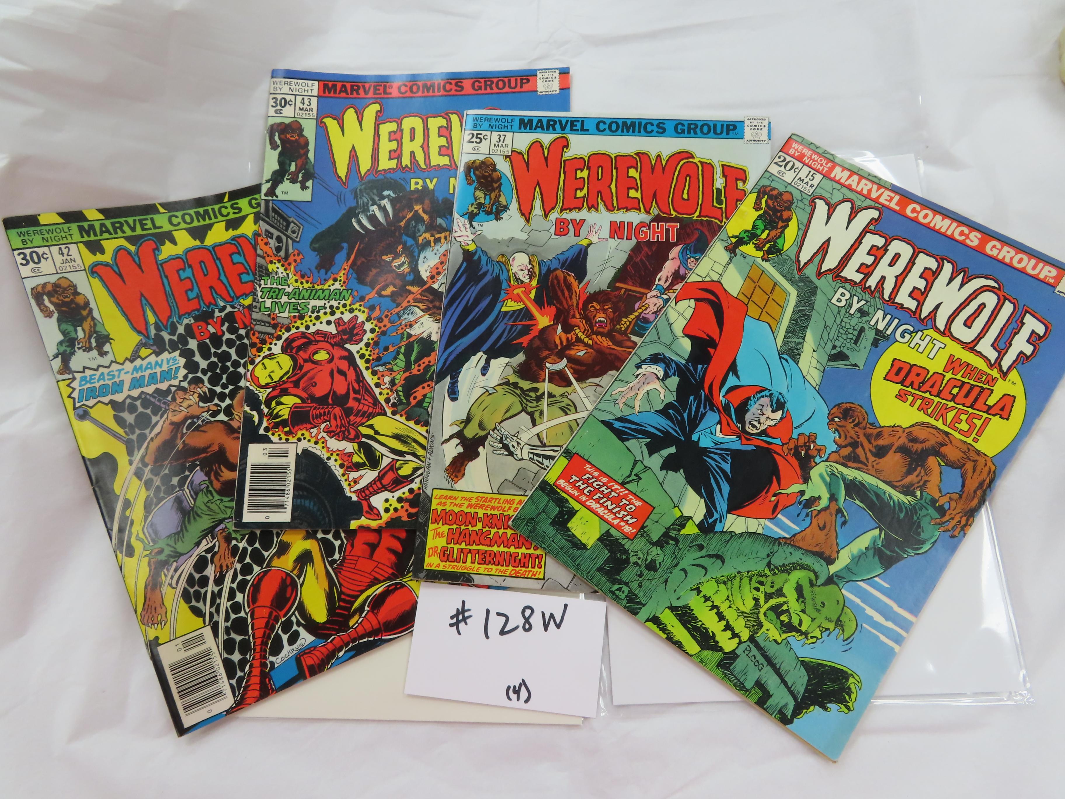 Four (4) For One Money: Vintage Marvel Werewolf Comics incl. Issue #15: New Origin Werewolf: Dracula