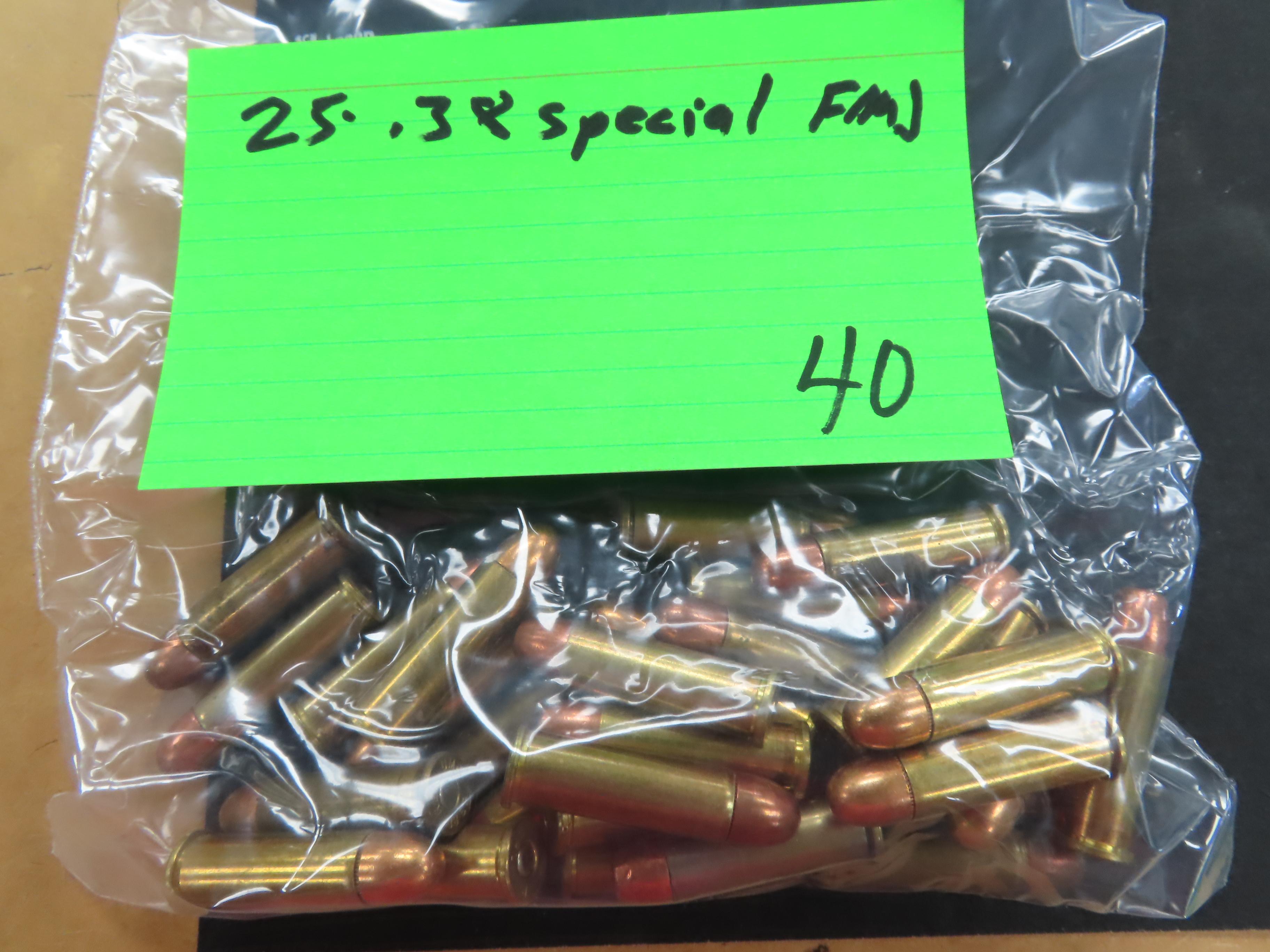 Twenty-Five (25) .38 Special Round and Flat Nose Cartridges, FMJ