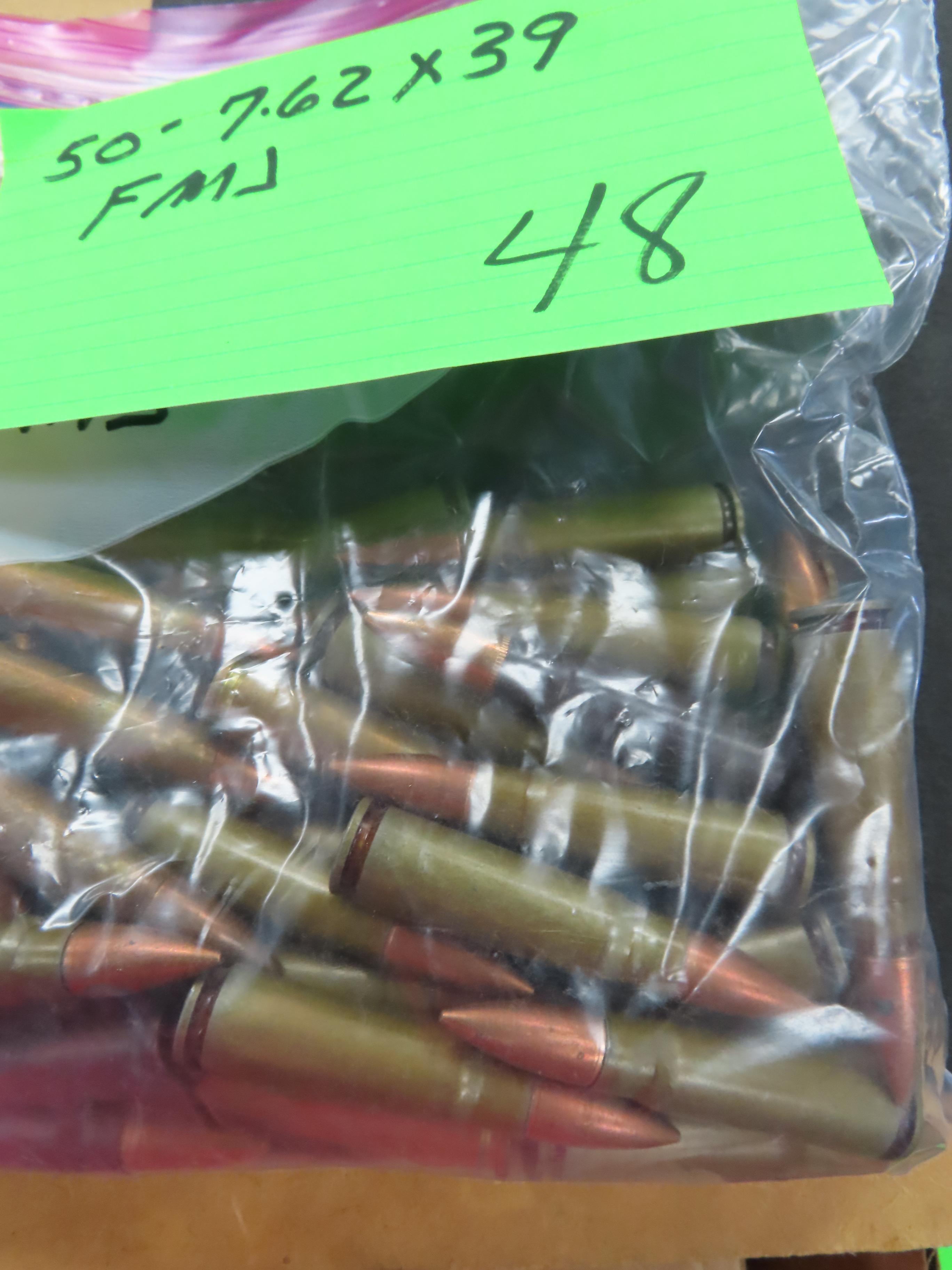 Fifty (50) 7.62 x 39 (AK) FMJ Cartridges