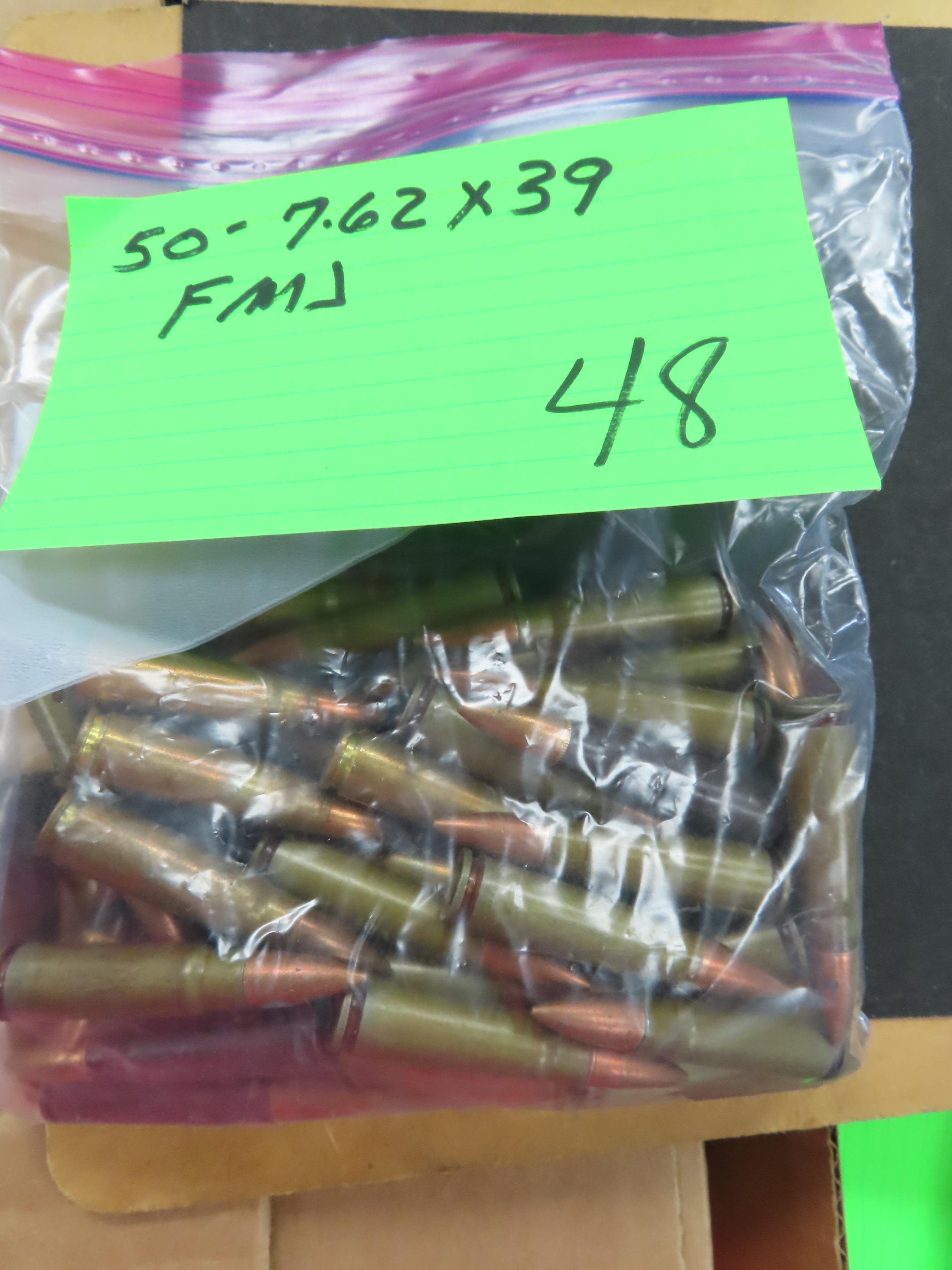 Fifty (50) 7.62 x 39 (AK) FMJ Cartridges