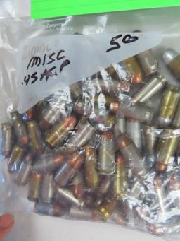 Fifty (50) .45ACP FMJ, Round Nose, Hollow Point and Flat Nose. Assortment Cartridges.