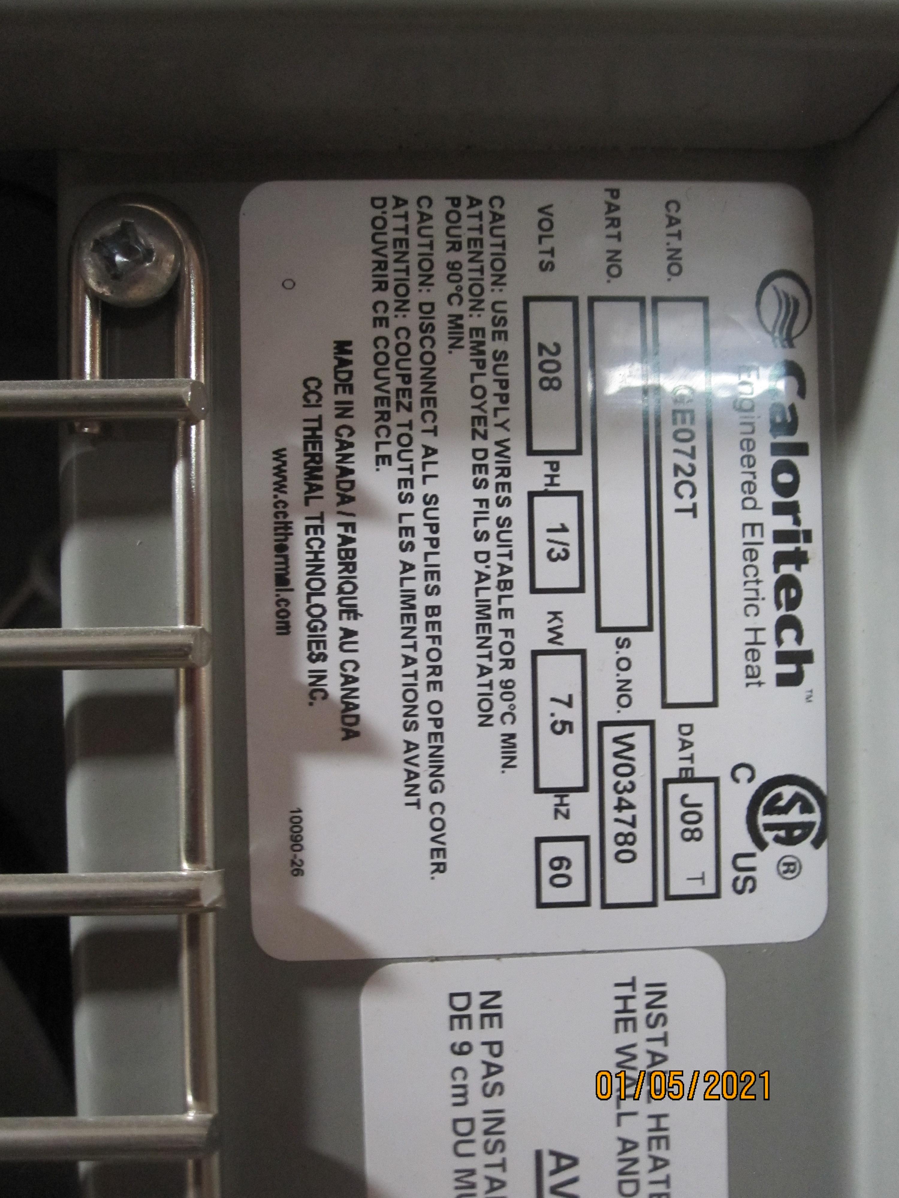 Caloritech GE Forced Air Heater