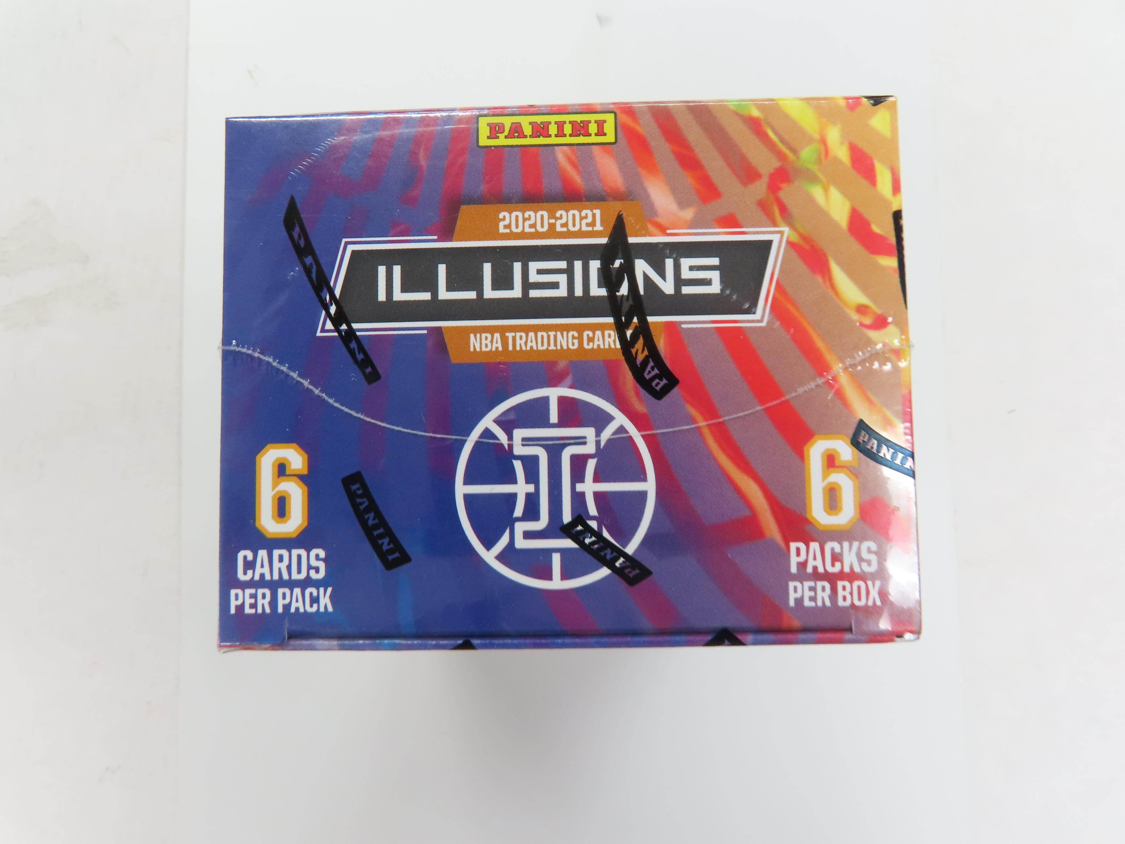 2020-21 Panini Illusions Blaster Box, 6 cards per pack, 6 packs per box. Unopened, Factory Sealed.