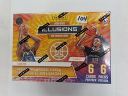 2020-21 Panini Illusions Blaster Box, 6 cards per pack, 6 packs per box. Unopened, Factory Sealed.