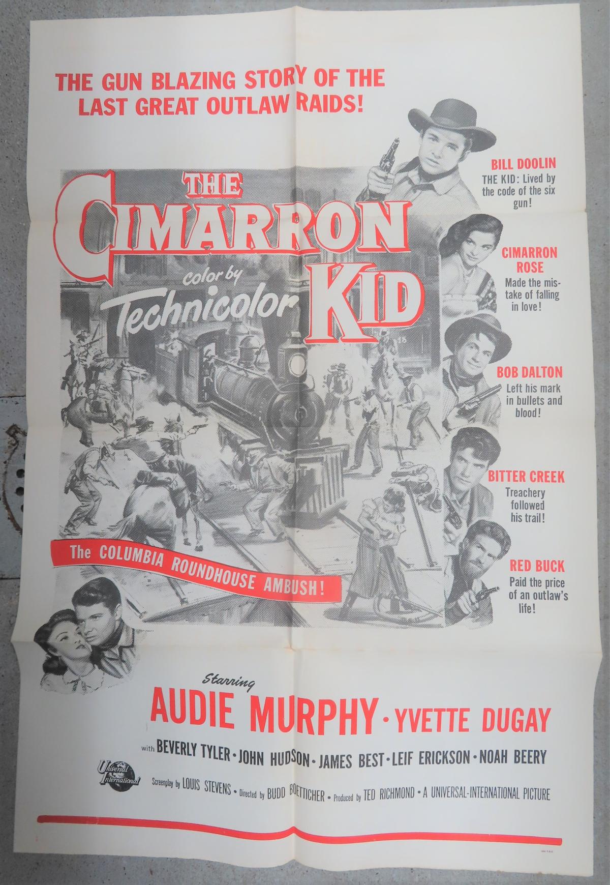 The Cimarron Kid Vintage movie poster, Audie Murphy.