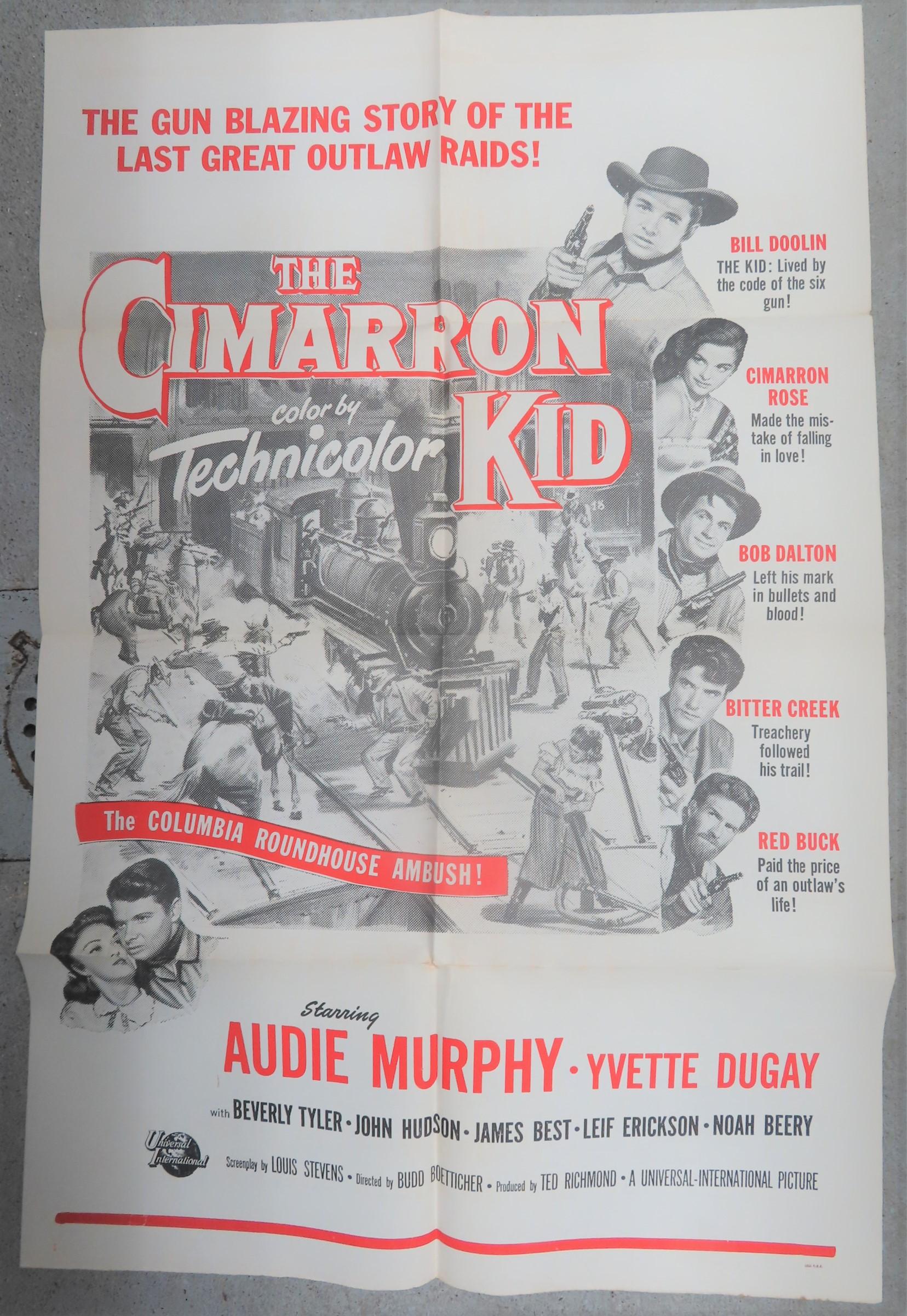 The Cimarron Kid Vintage movie poster, Audie Murphy.