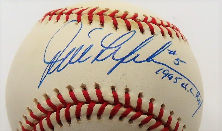 Jim Lefebvre Signed ONL Baseball inscri. #5 1965 NL ROY. Guaranteed to PASS Any JSA, PSA or Beckett
